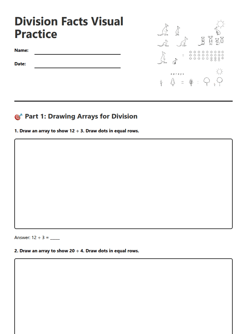 Division Facts Visual Practice