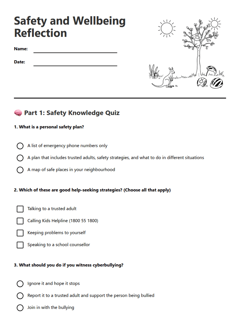 Safety and Wellbeing Reflection