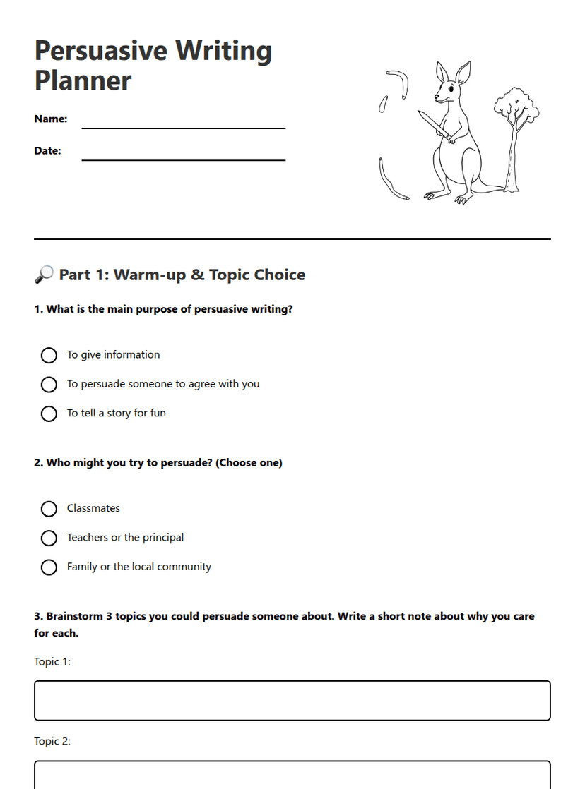 Persuasive Writing Planner
