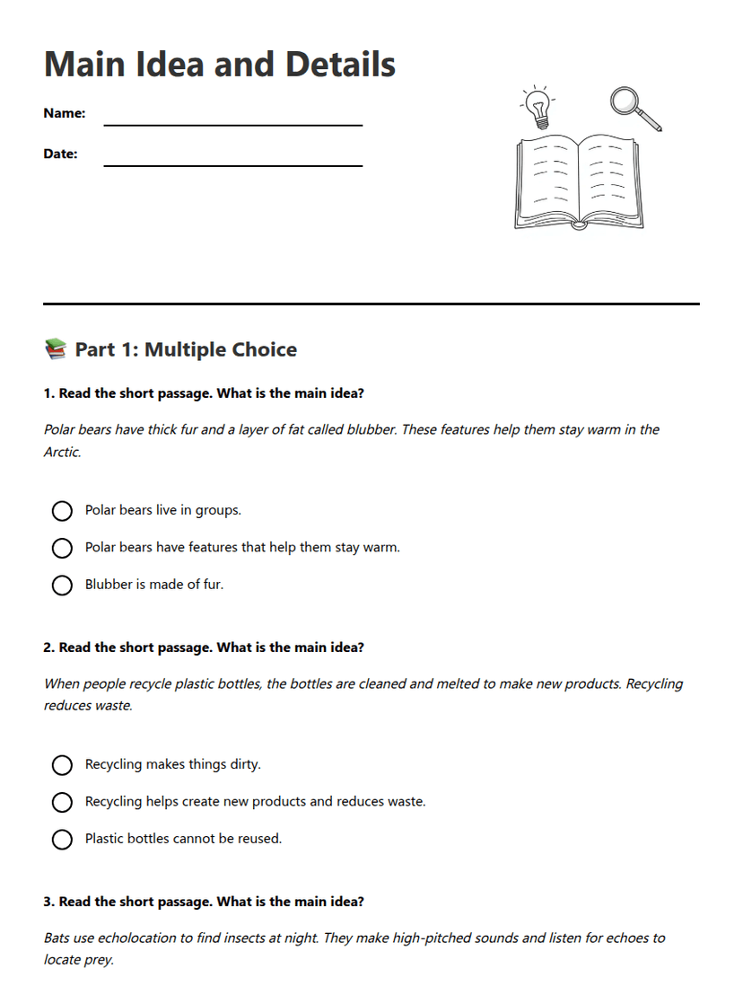Main Idea and Details
