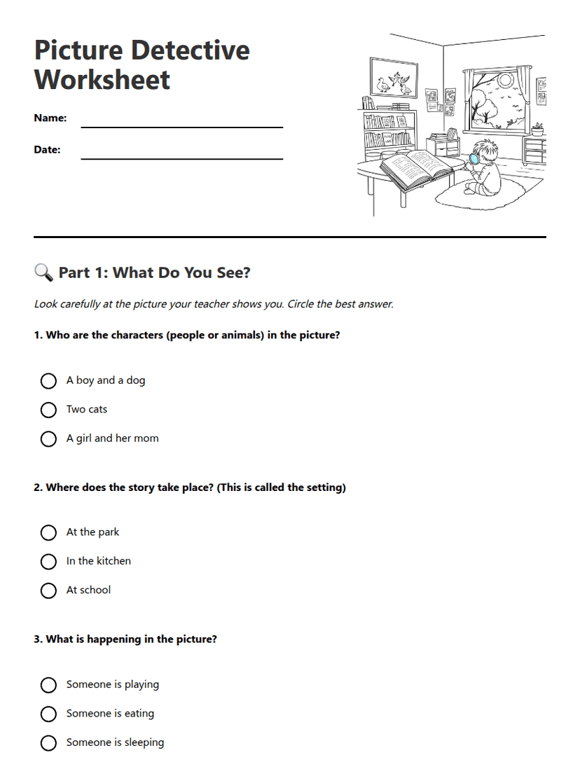 Picture Detective Worksheet