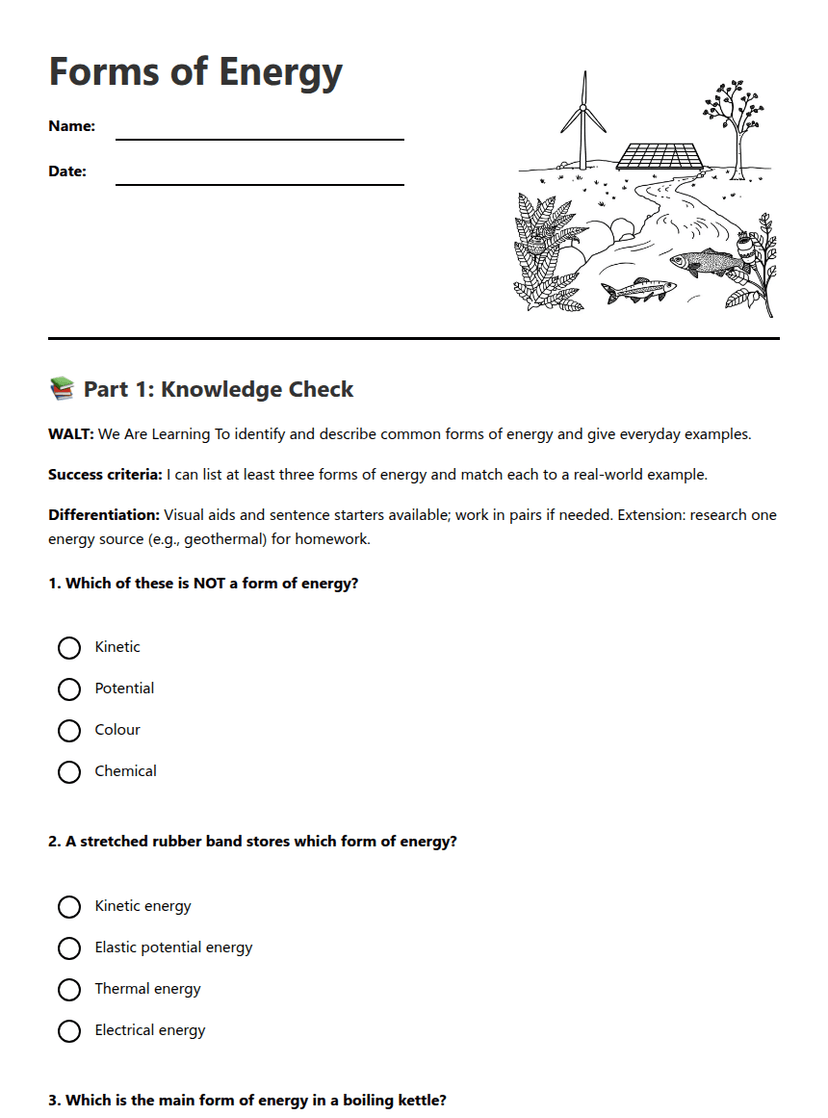 Forms of Energy