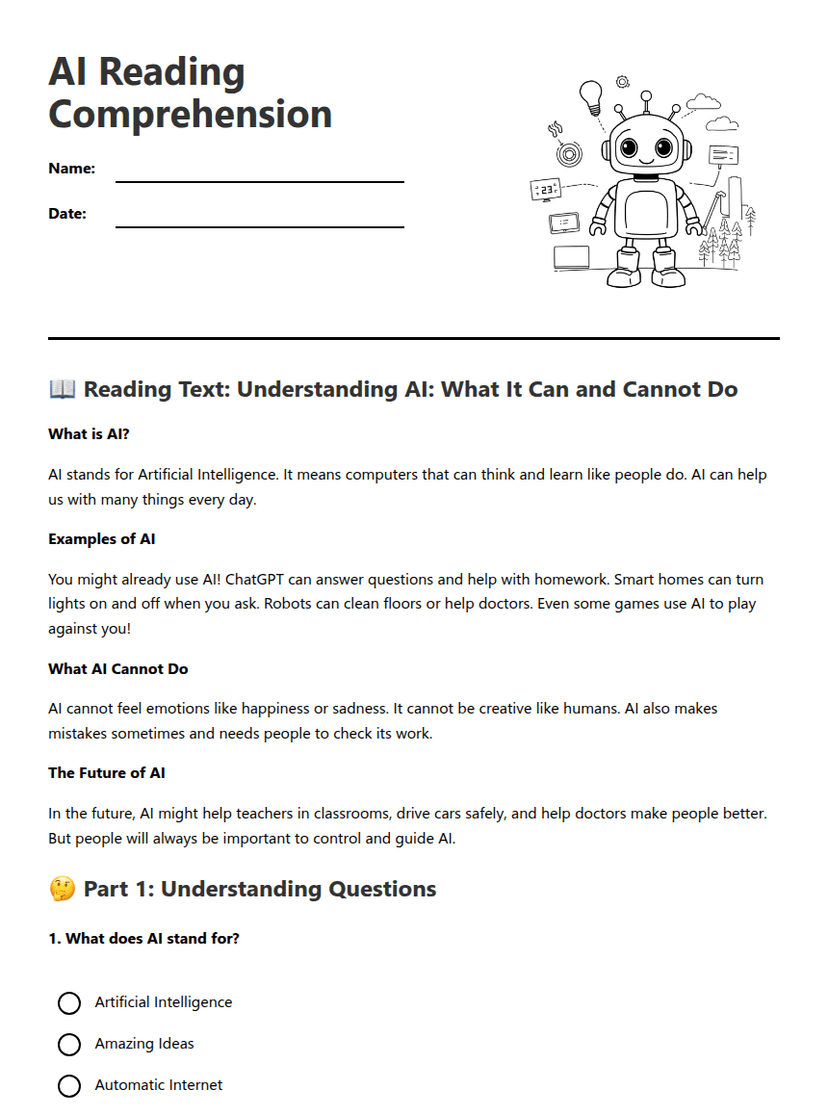 AI Reading Comprehension