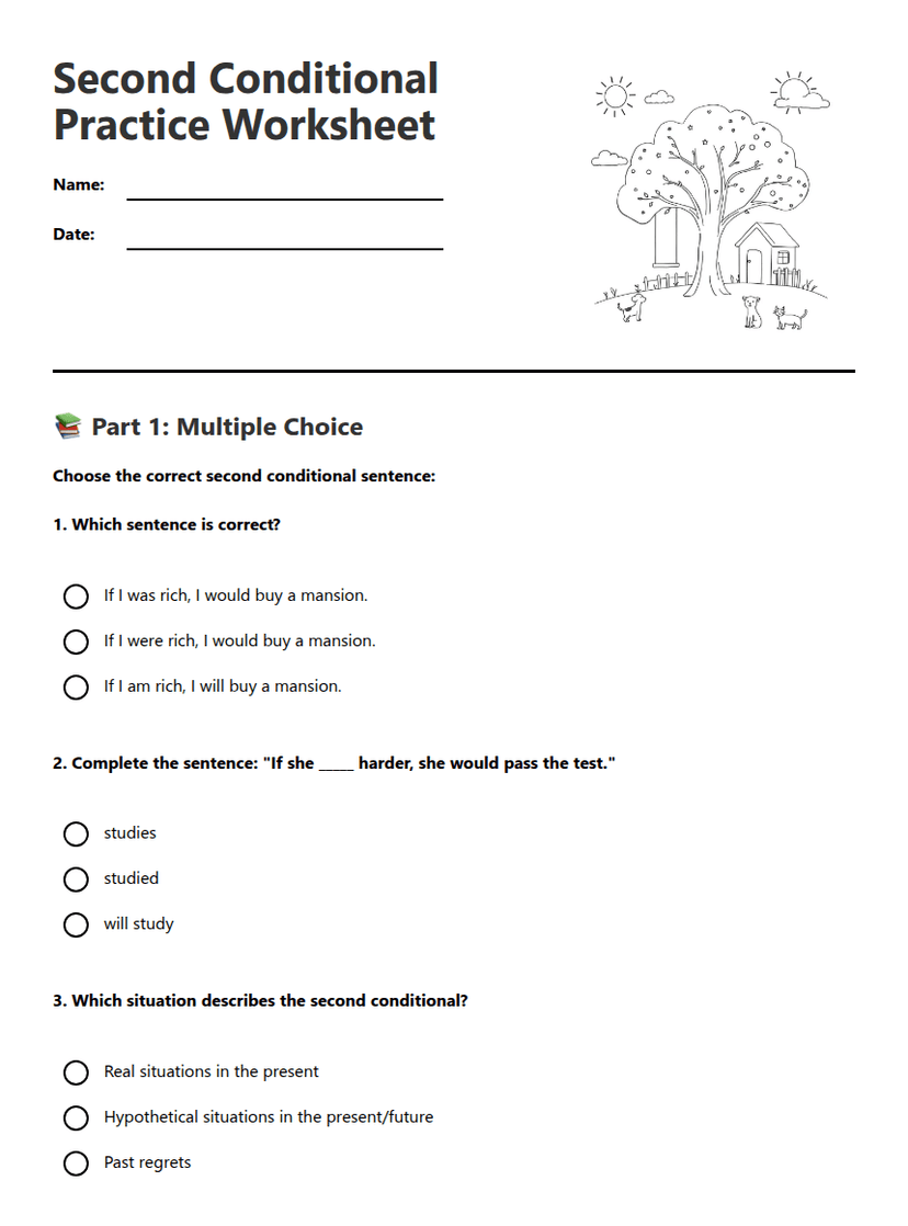 Second Conditional Practice Worksheet