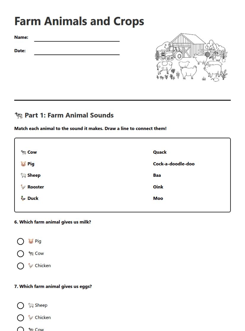 Farm Animals and Crops