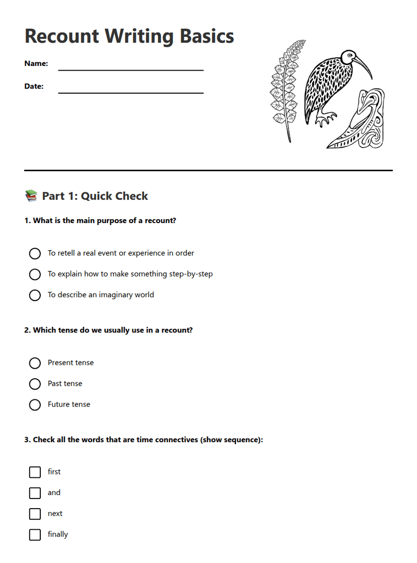 Recount Writing Basics