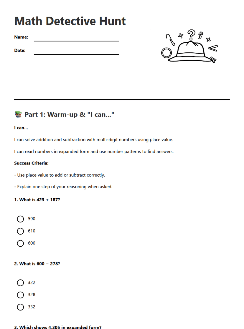 Math Detective Hunt