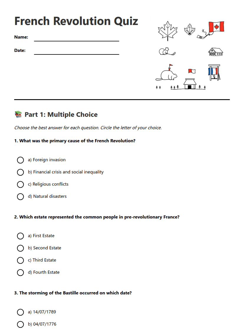 French Revolution Quiz