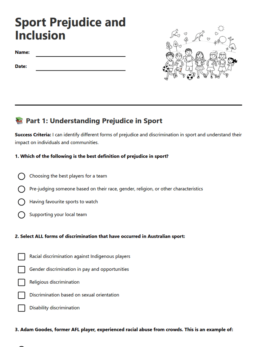 Sport Prejudice and Inclusion