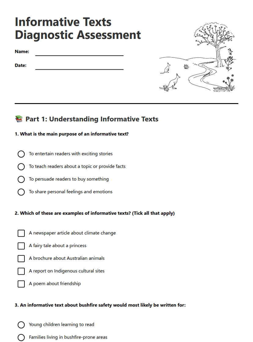Informative Texts Diagnostic Assessment