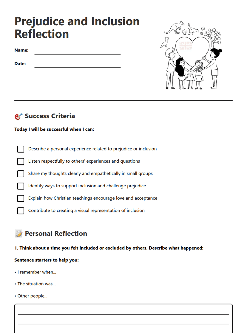 Prejudice and Inclusion Reflection