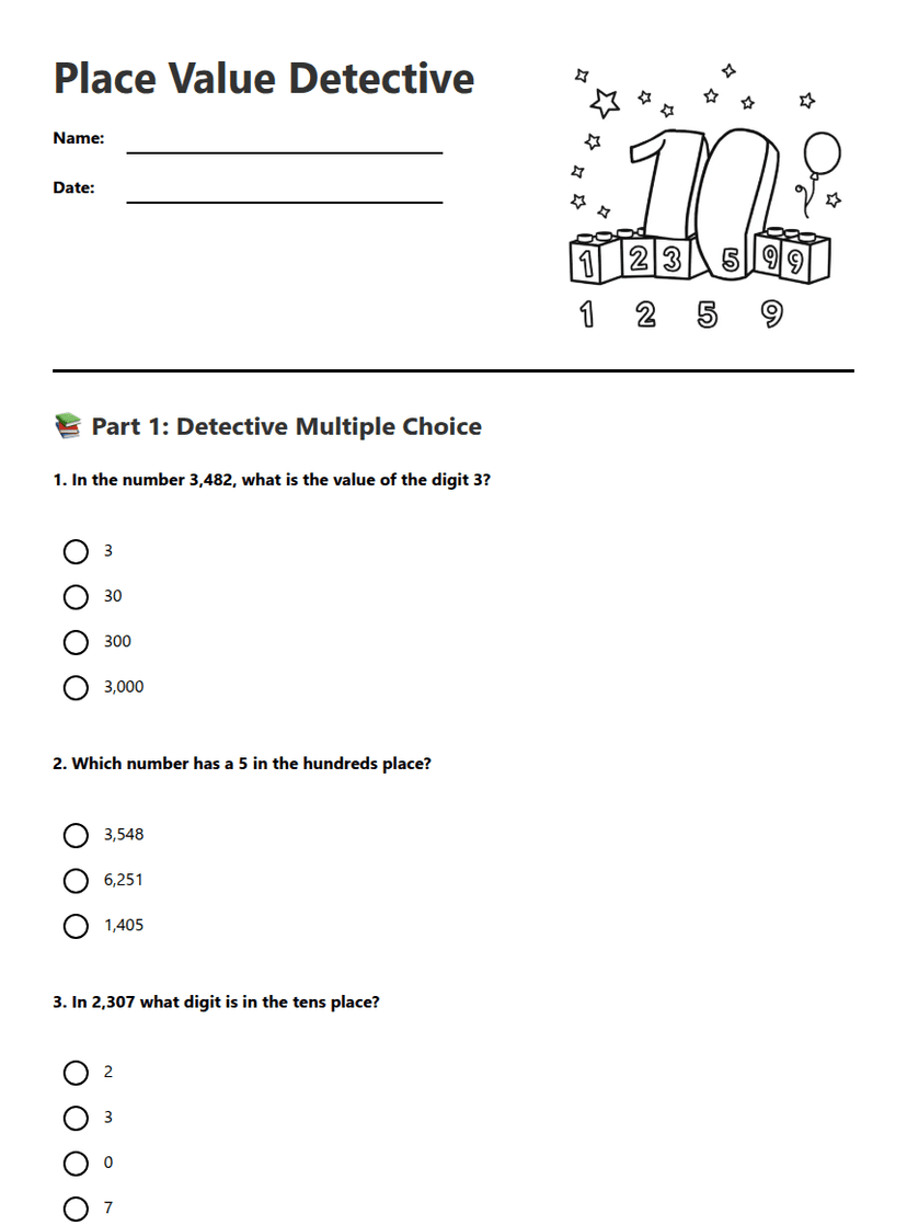 Place Value Detective