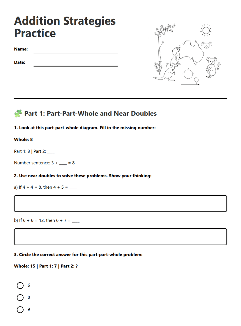 Addition Strategies Practice