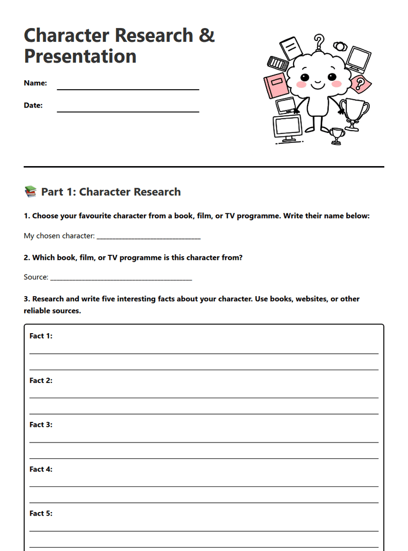 Character Research & Presentation