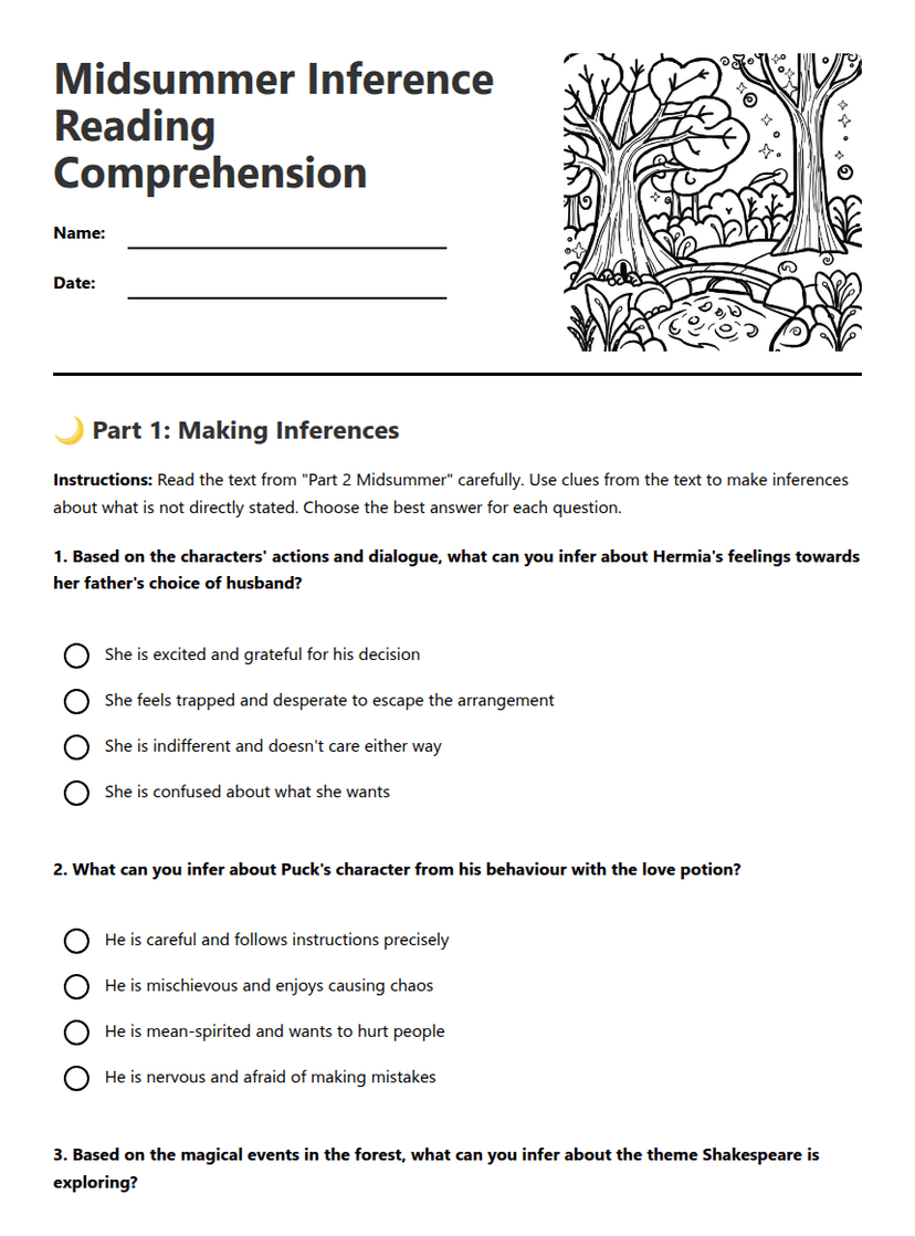 Midsummer Inference Reading Comprehension