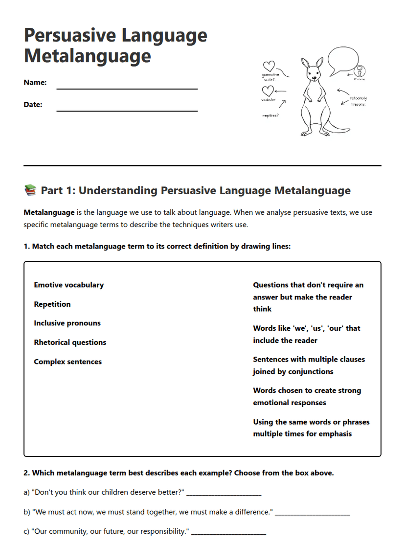 Persuasive Language Metalanguage