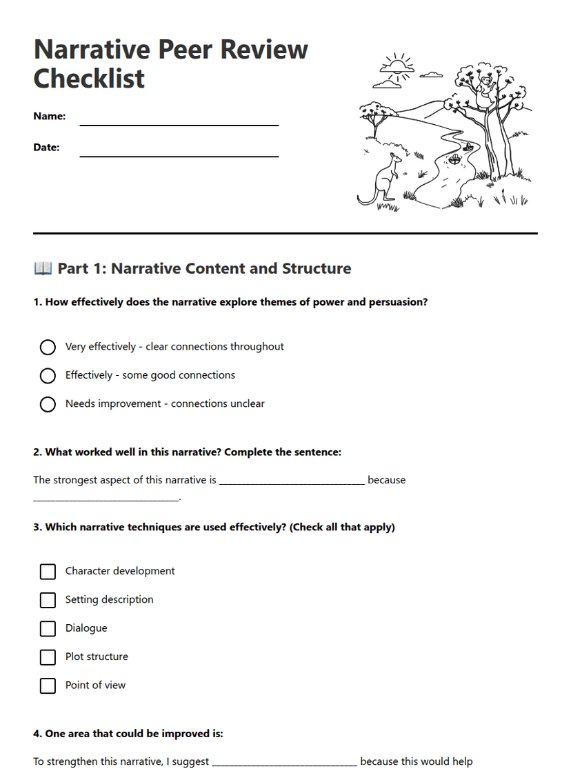 Narrative Peer Review Checklist