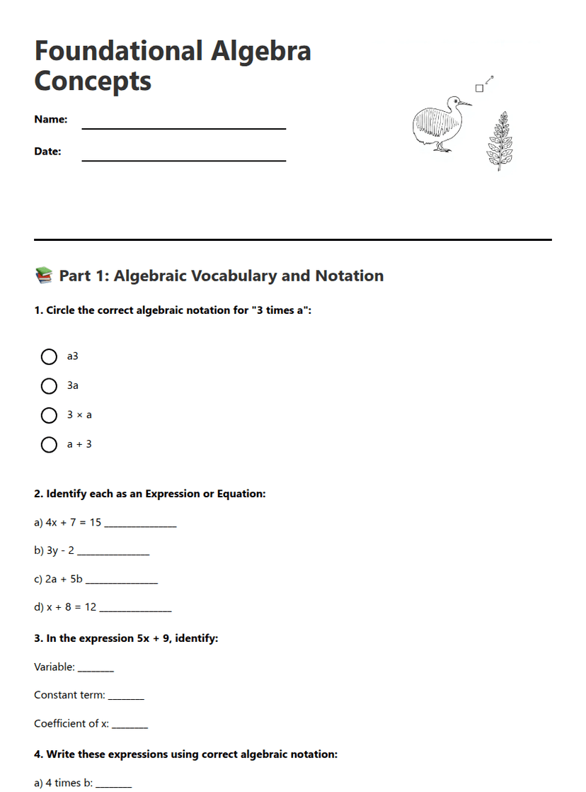Foundational Algebra Concepts