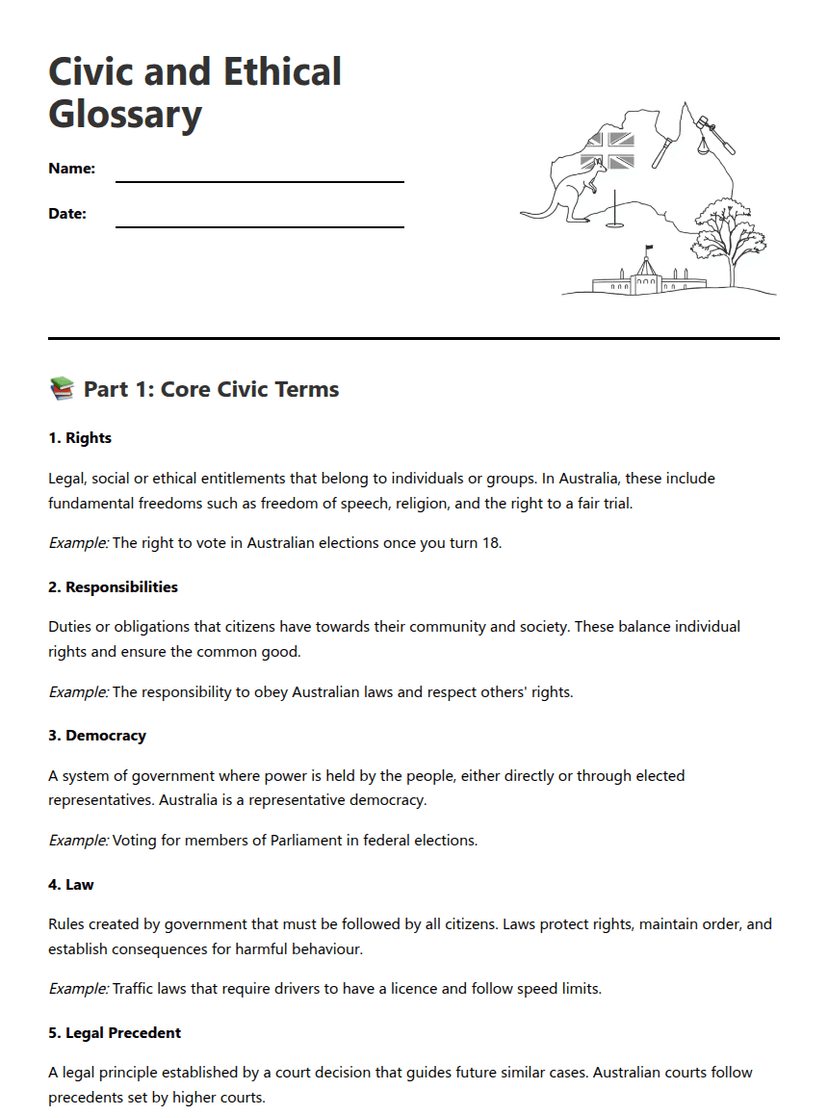 Civic and Ethical Glossary