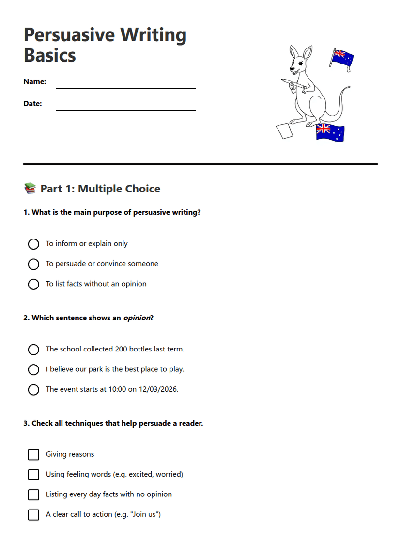Persuasive Writing Basics