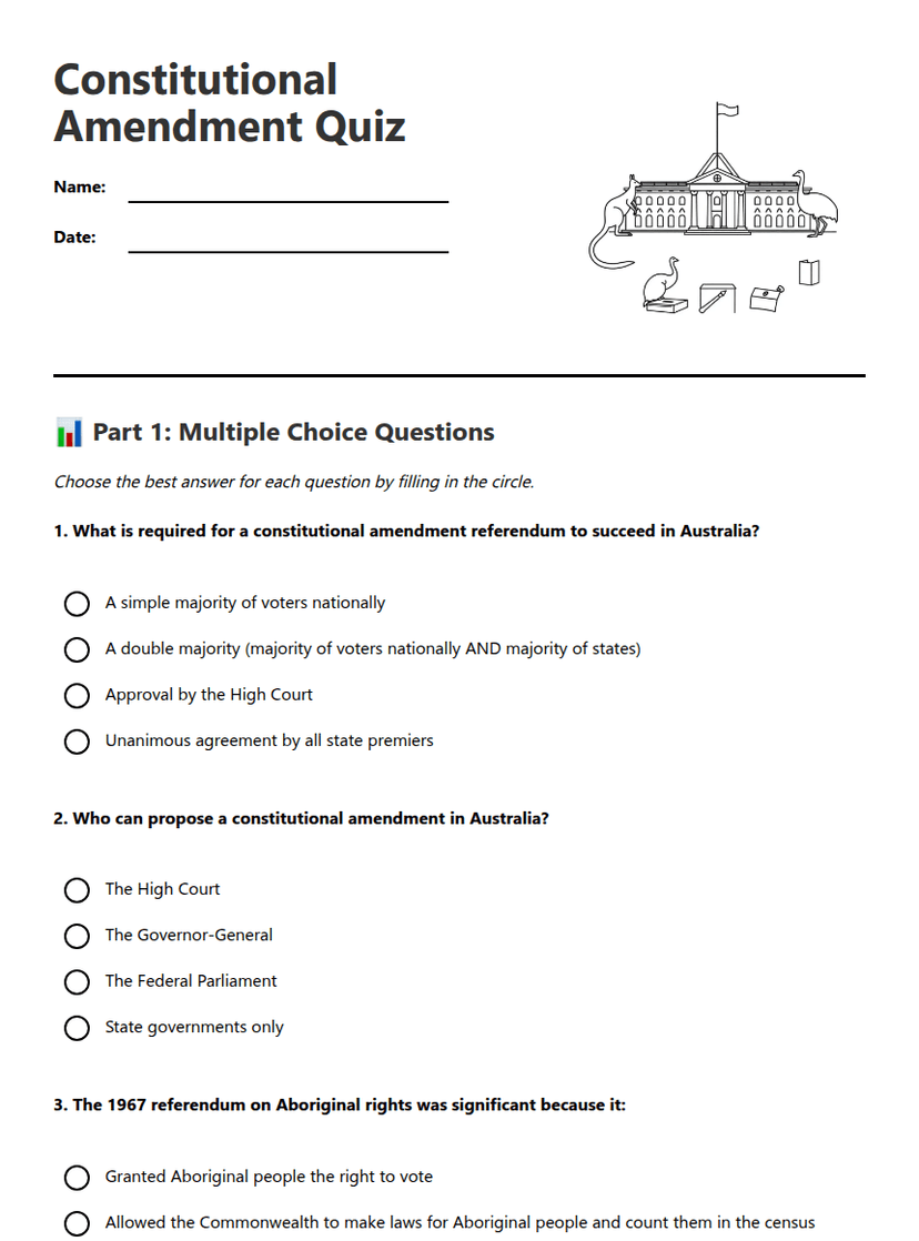 Constitutional Amendment Quiz