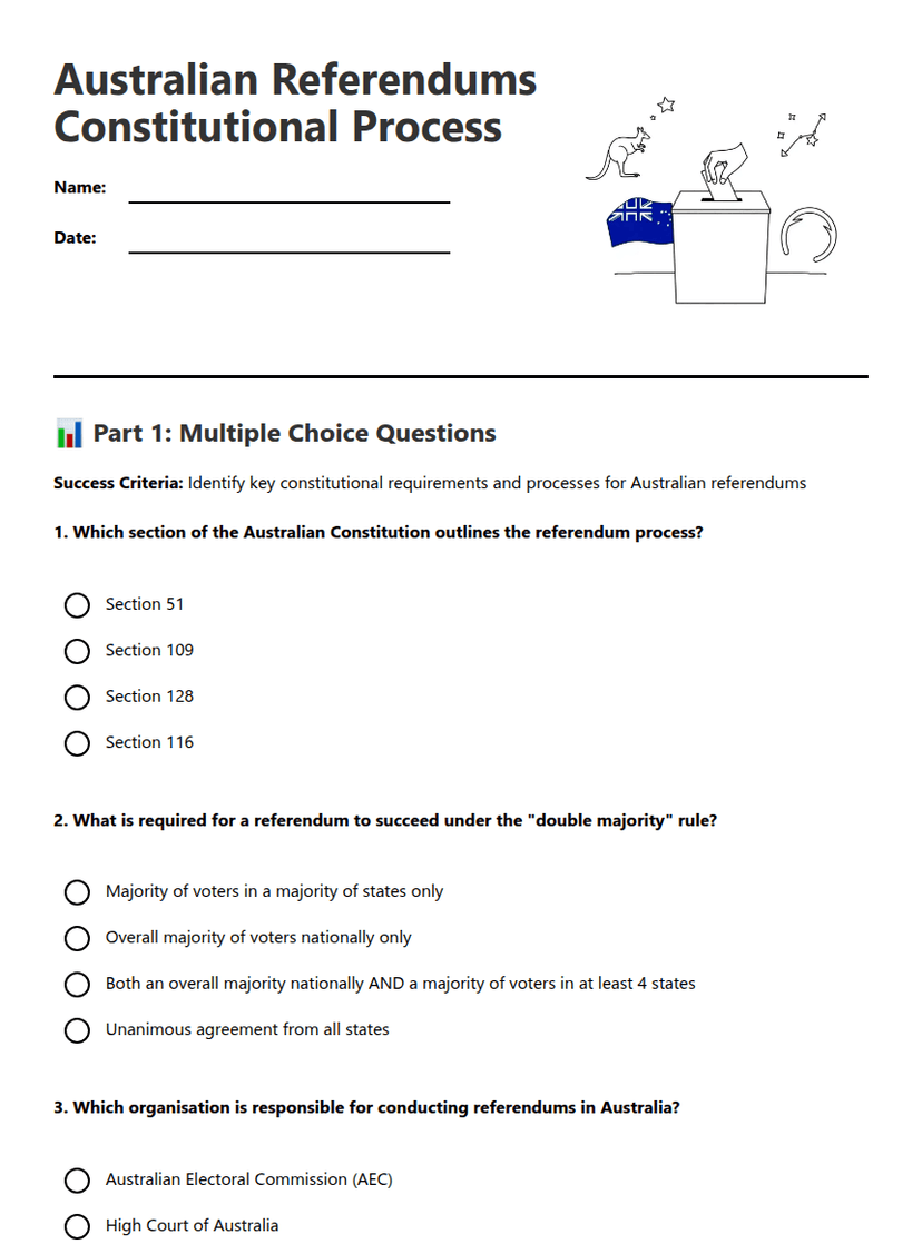 Australian Referendums Constitutional Process