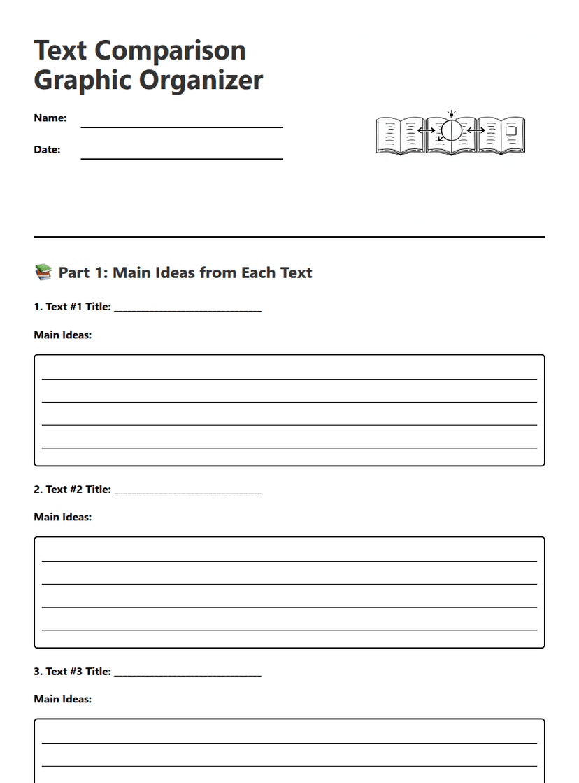 Text Comparison Graphic Organizer