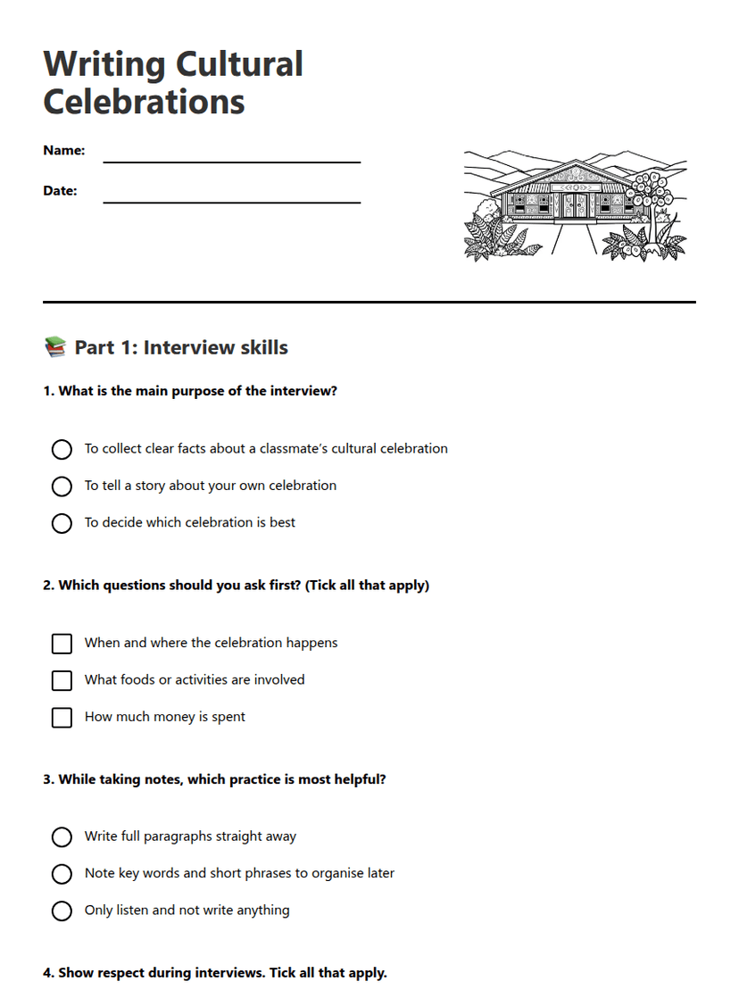 Writing Cultural Celebrations