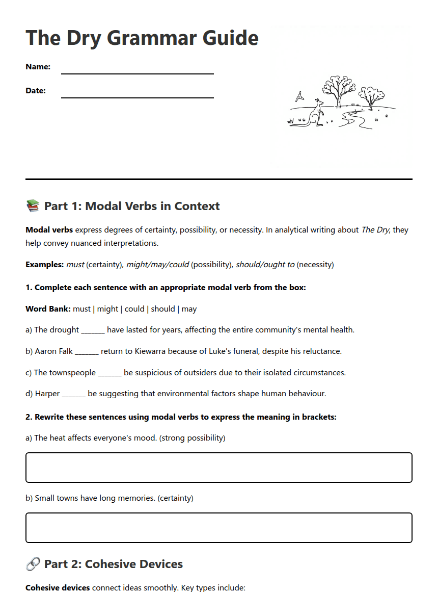 The Dry Grammar Guide worksheet preview