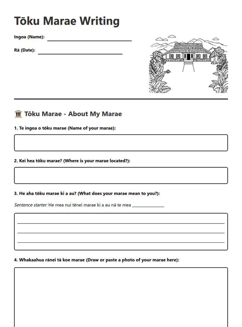 Tōku Marae Writing