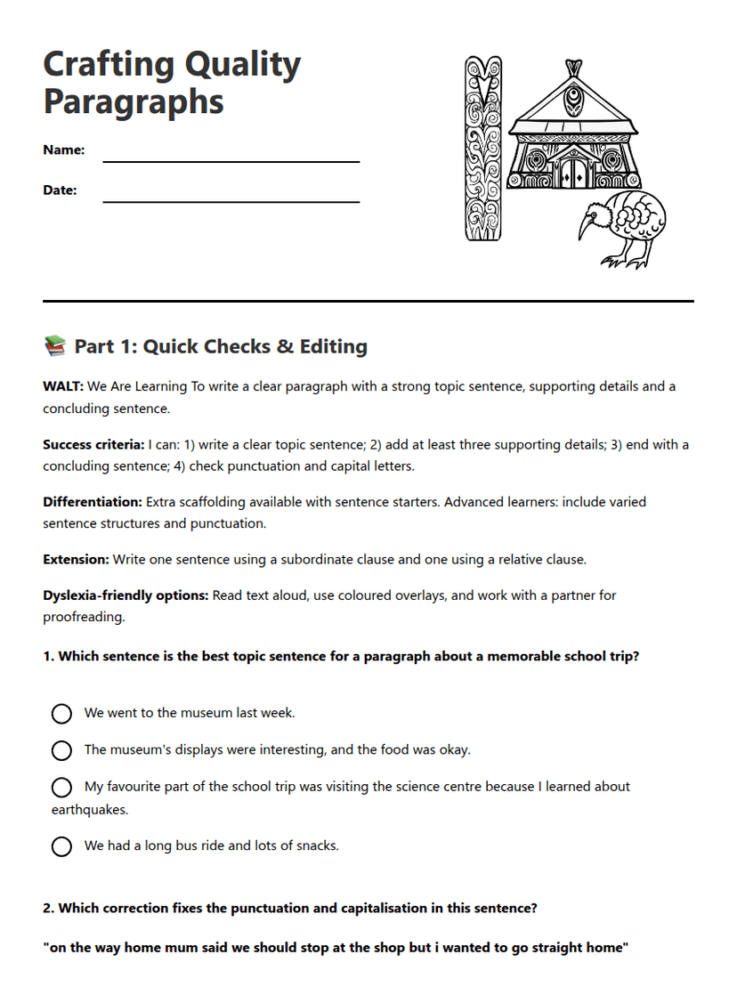 Crafting Quality Paragraphs