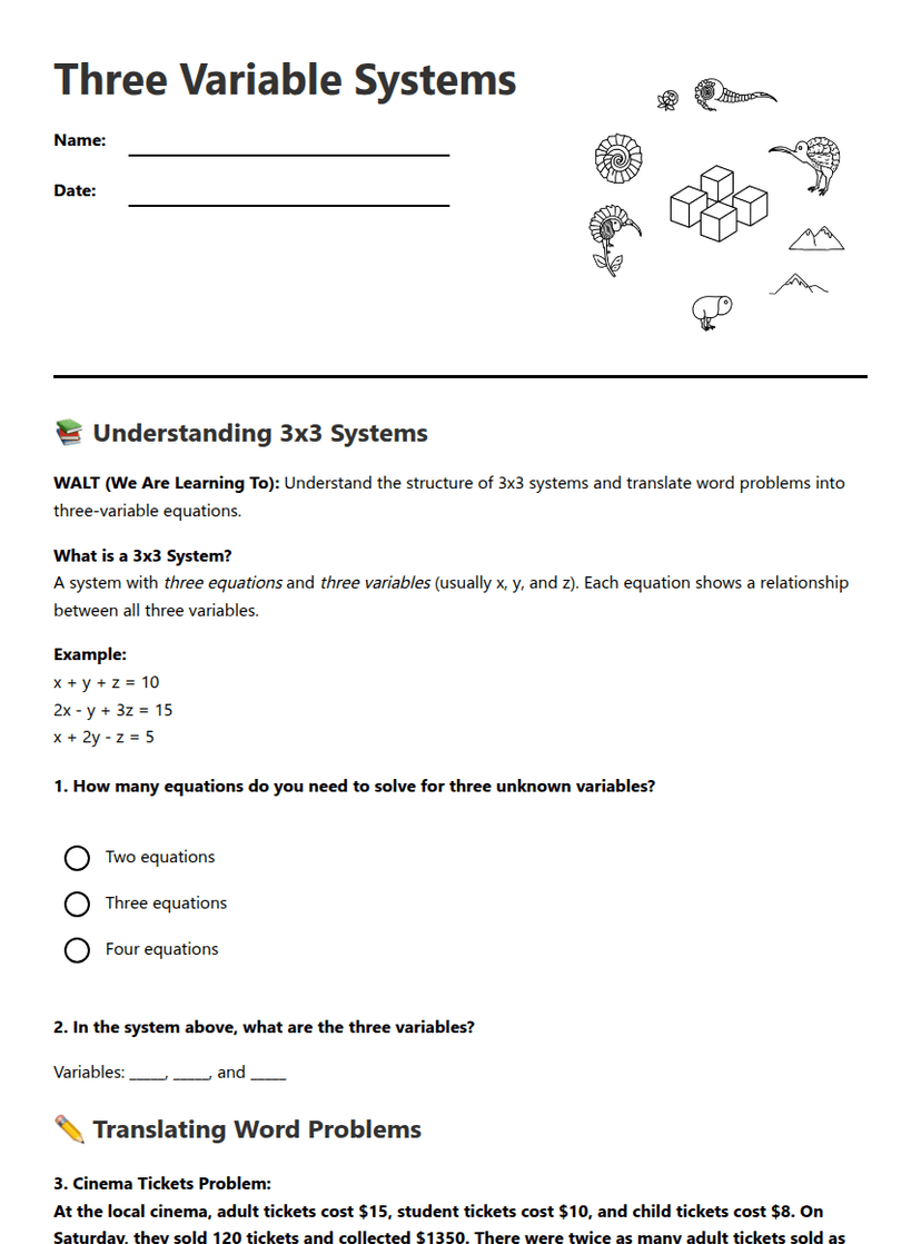 Three Variable Systems