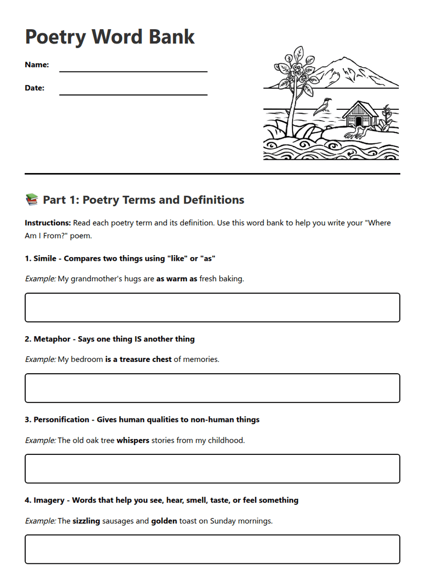 Poetry Word Bank
