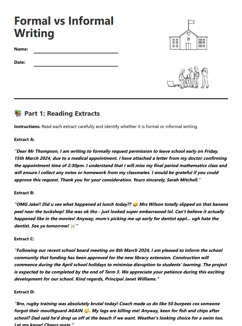 Formal vs Informal Writing
