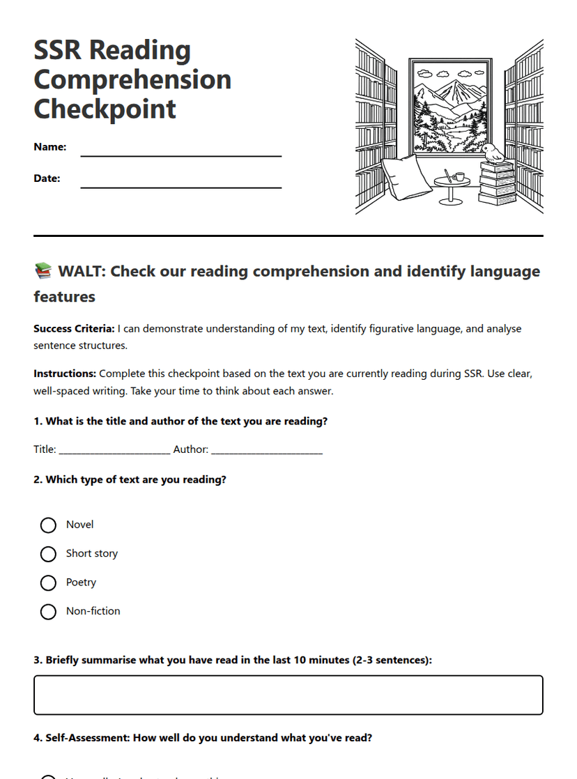 SSR Reading Comprehension Checkpoint