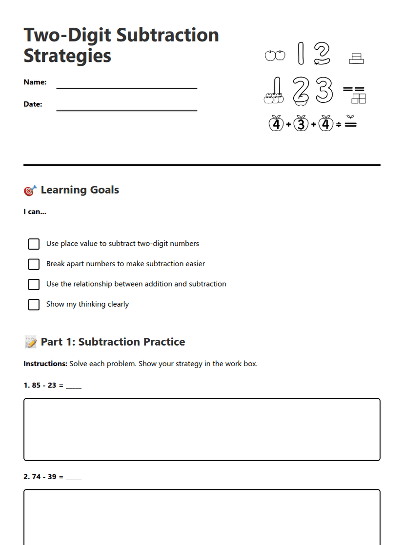 Two-Digit Subtraction Strategies