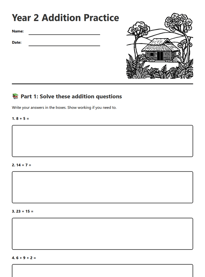 Year 2 Addition Practice