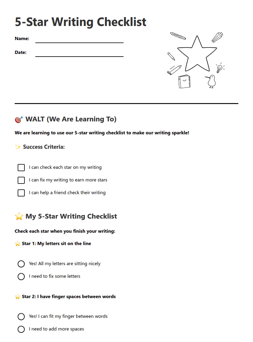 5-Star Writing Checklist