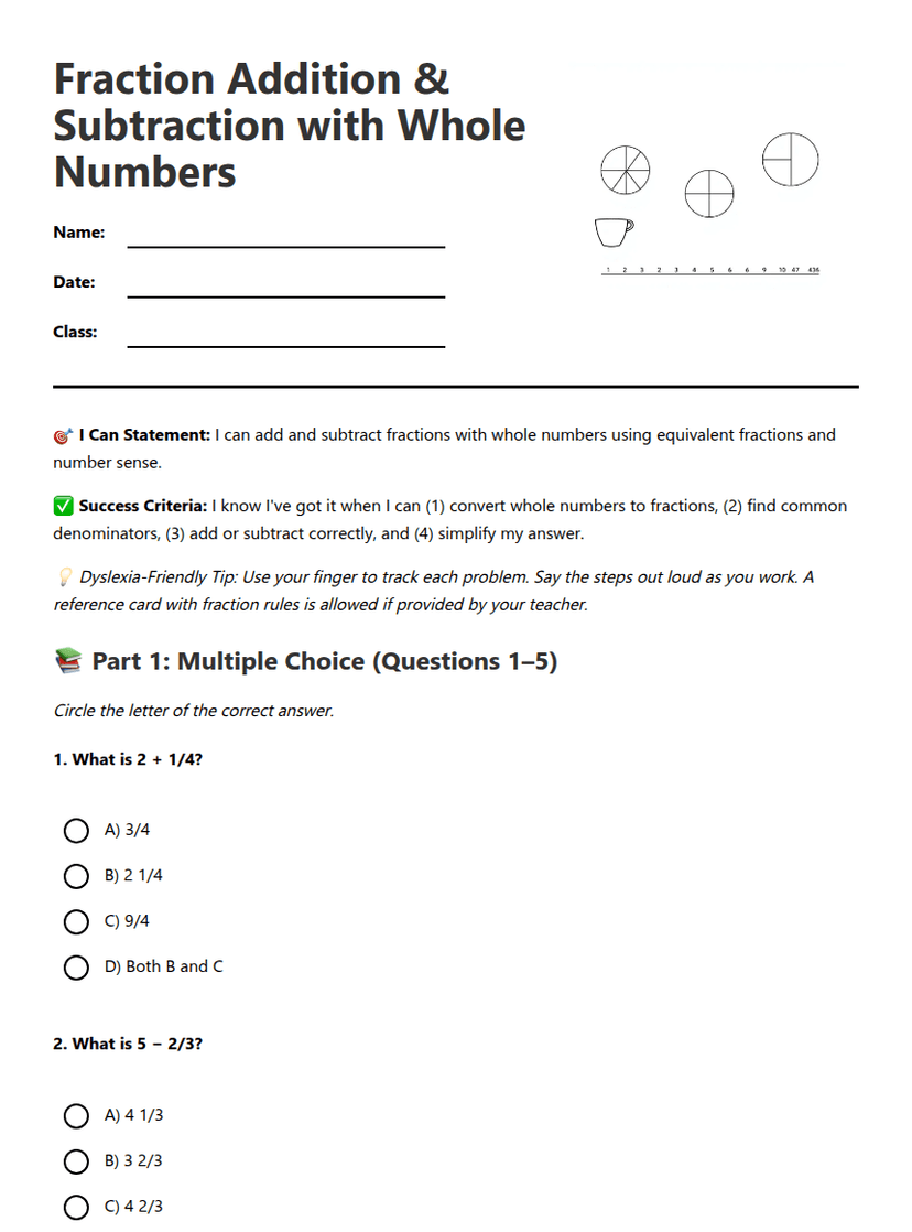 Fraction Addition and Subtraction