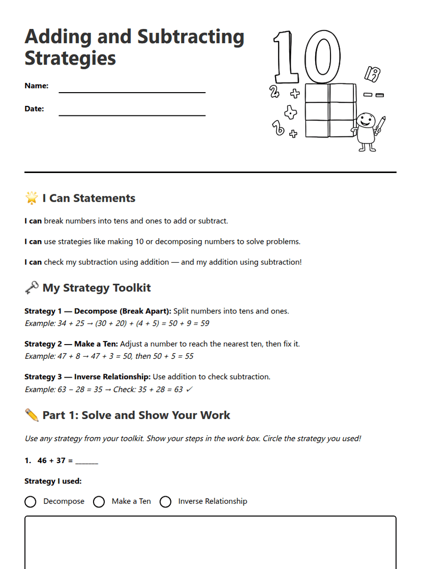 Adding and Subtracting Strategies