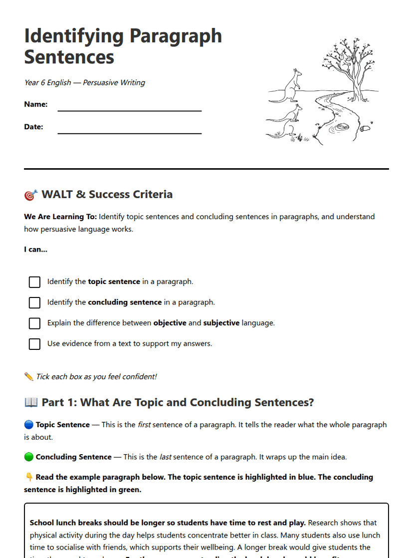 Identifying Paragraph Sentences