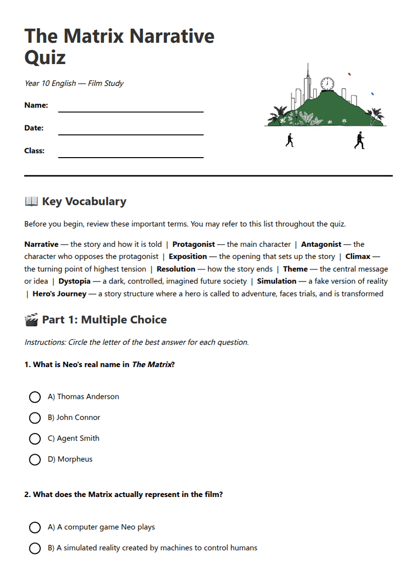 "The Matrix Narrative Quiz"