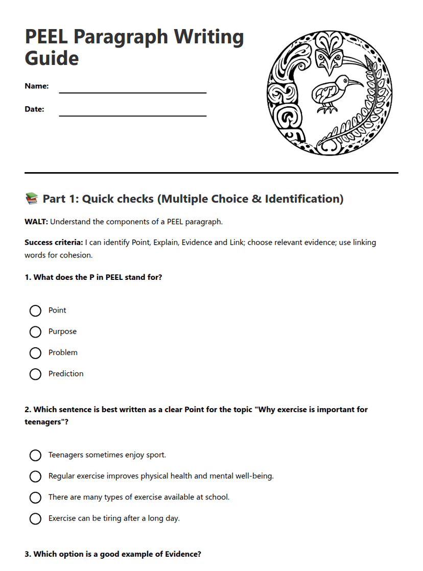 PEEL Paragraph Writing Guide