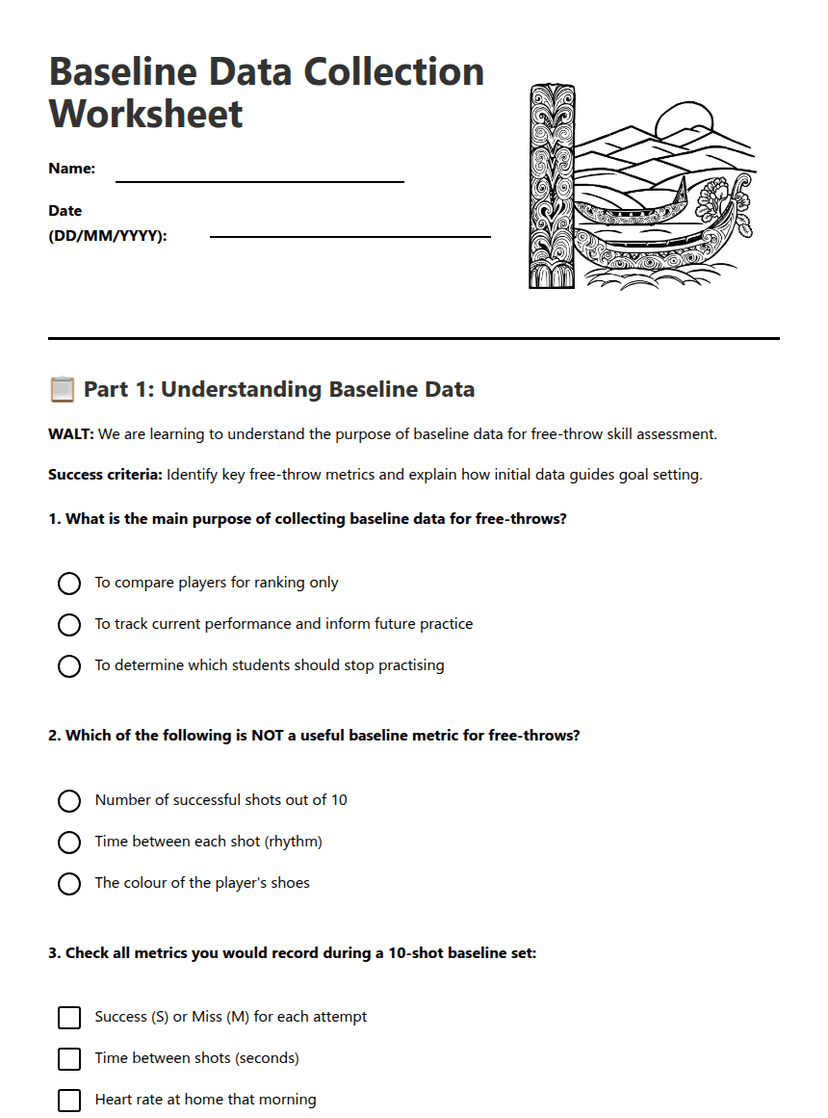 Baseline Data Collection Worksheet