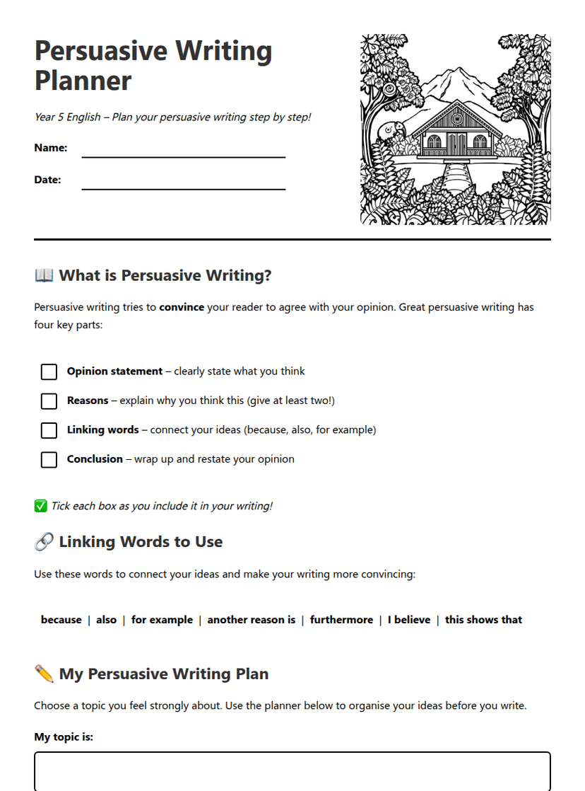 Persuasive Writing Planner