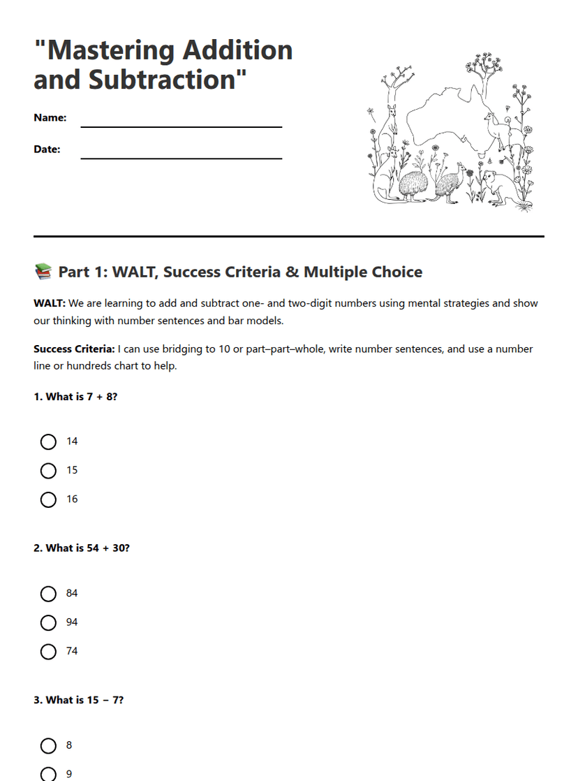 "Mastering Addition and Subtraction"