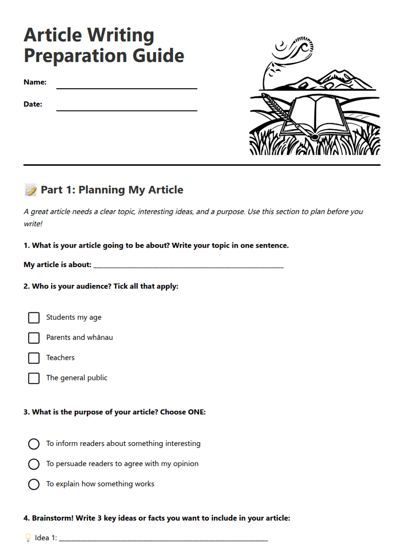 Article Writing Preparation Guide