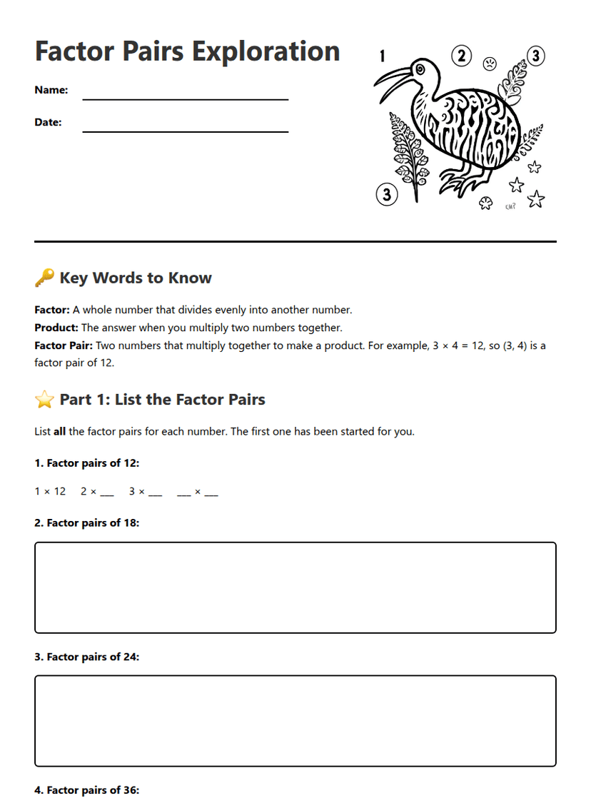 Factor Pairs Exploration