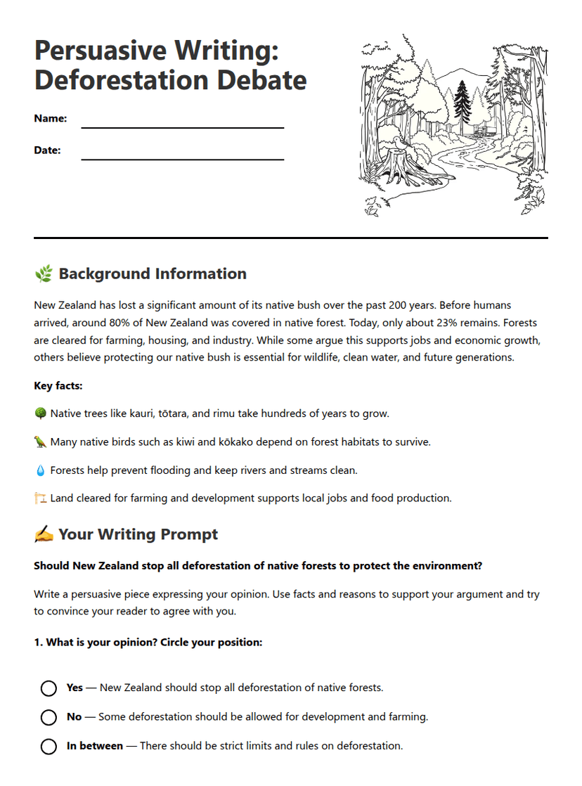 Persuasive Writing: Deforestation Debate