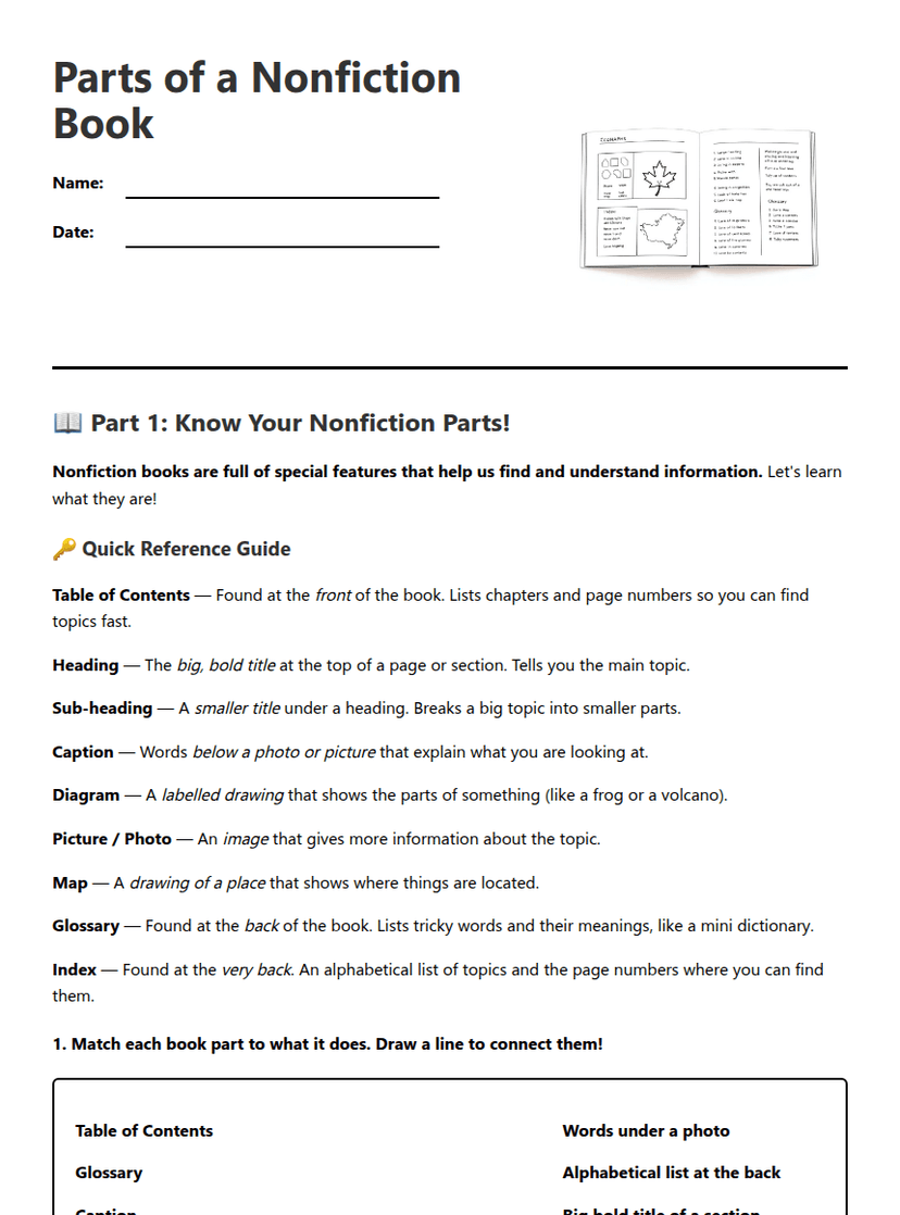 Nonfiction Book Elements